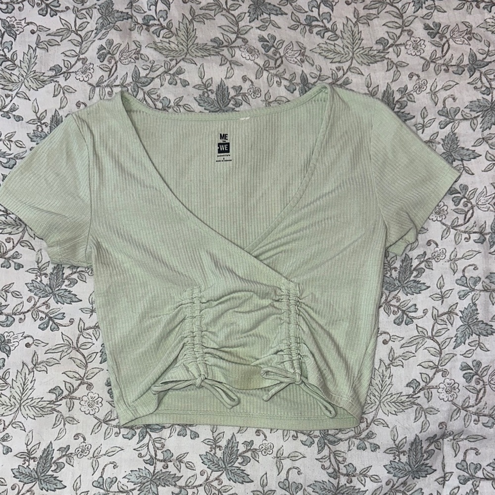 Me To We (bought from Pacsun) Women's Green Wrap Top